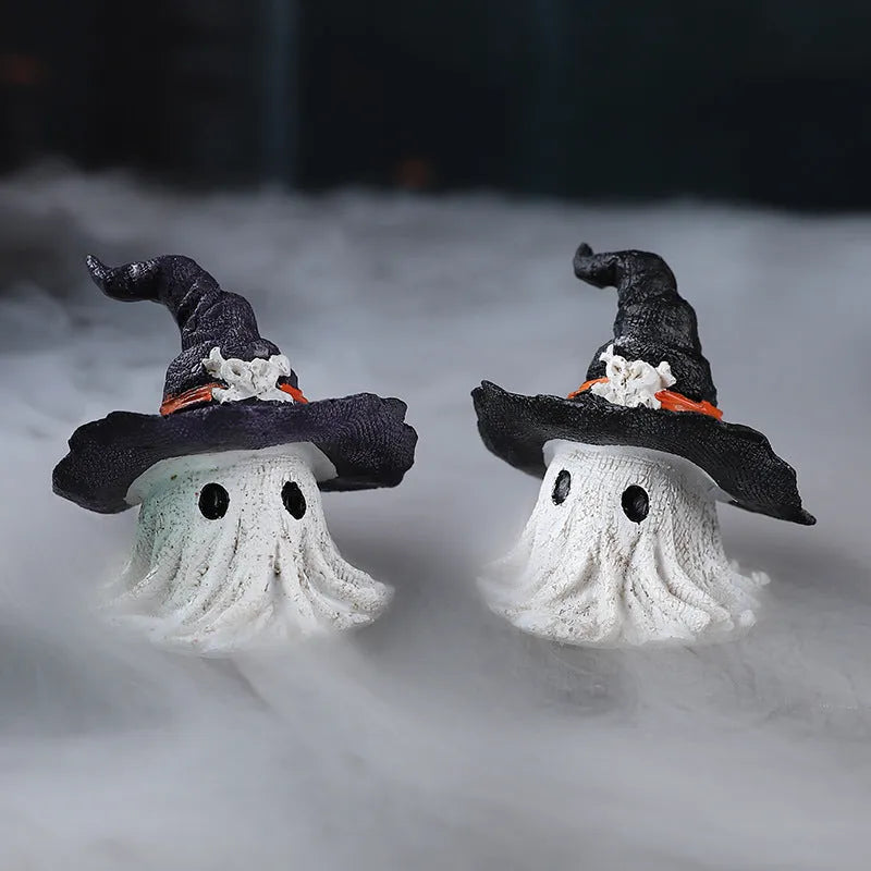 Resin wizard hat ornament in purple and black for Halloween Christmas Easter decoration