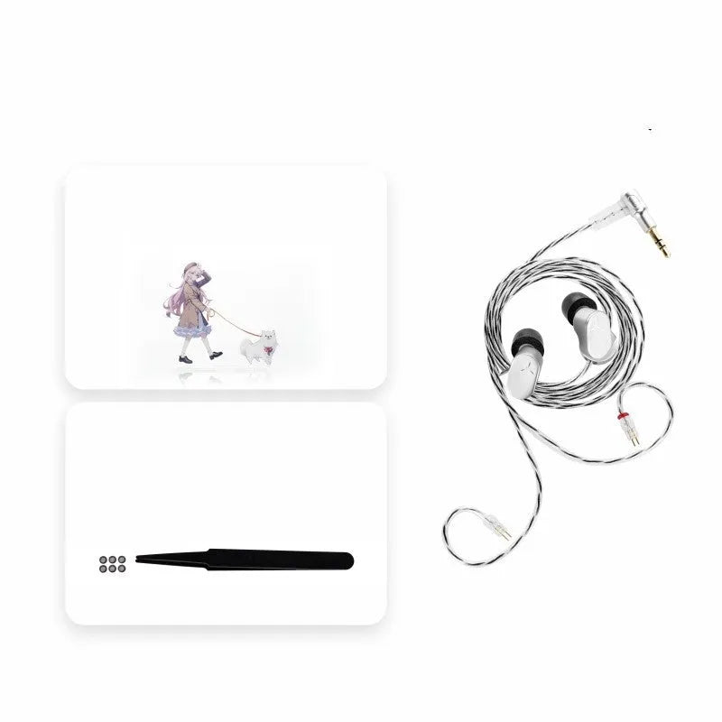 HiFi advanced earphone with interchangeable cable, 1.2m lead, blue colour, and 3.5mm plug
