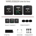 Wireless microphone 2 generation collar clip transmitter with two receivers for SLR camera and phone