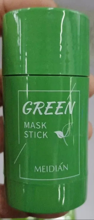 Green tea mud mask clay stick in solid paste form for deep cleansing