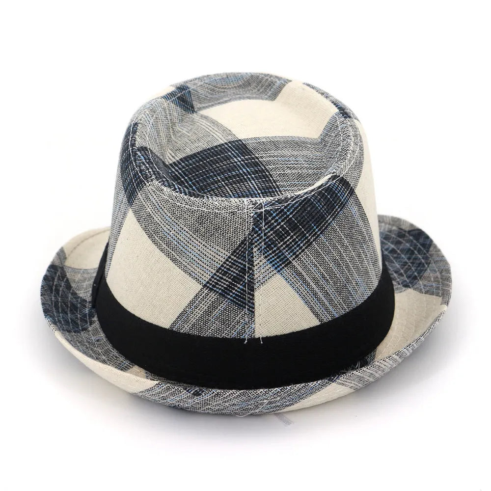Casual blue bell crown sun hat with a 4.5cm brim for outdoor sun protection.