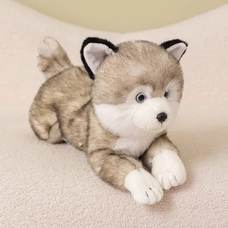 Lying posture simulation Shiba Inu plush doll in brown with soft short plush fabric and PP cotton filling