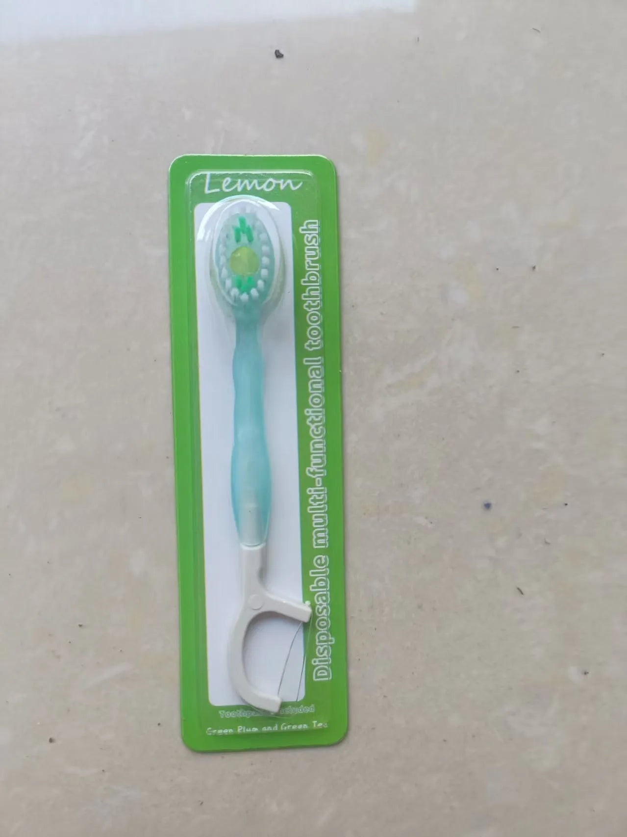 Exploding bead disposable mini toothbrush with toothpaste beads in four flavours for travel