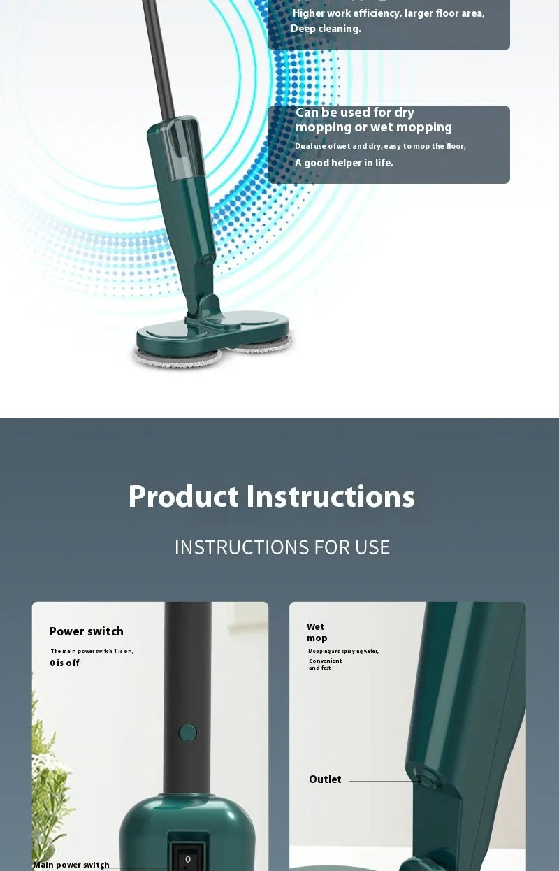 Wireless floor cleaning robot with sweeping and mopping functions in S5 Green colour