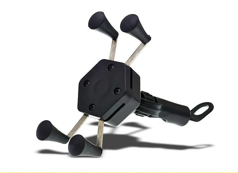 Motorcycle four-jaw aluminium alloy phone holder charger with ABS construction