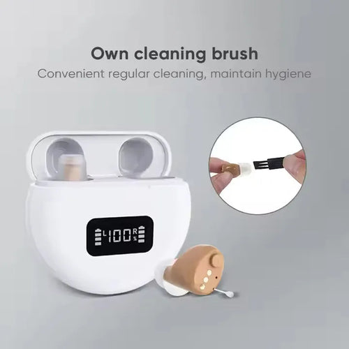 16-channel digital noise reduction invisible hearing aid in skin colour USB rechargeable for elderly