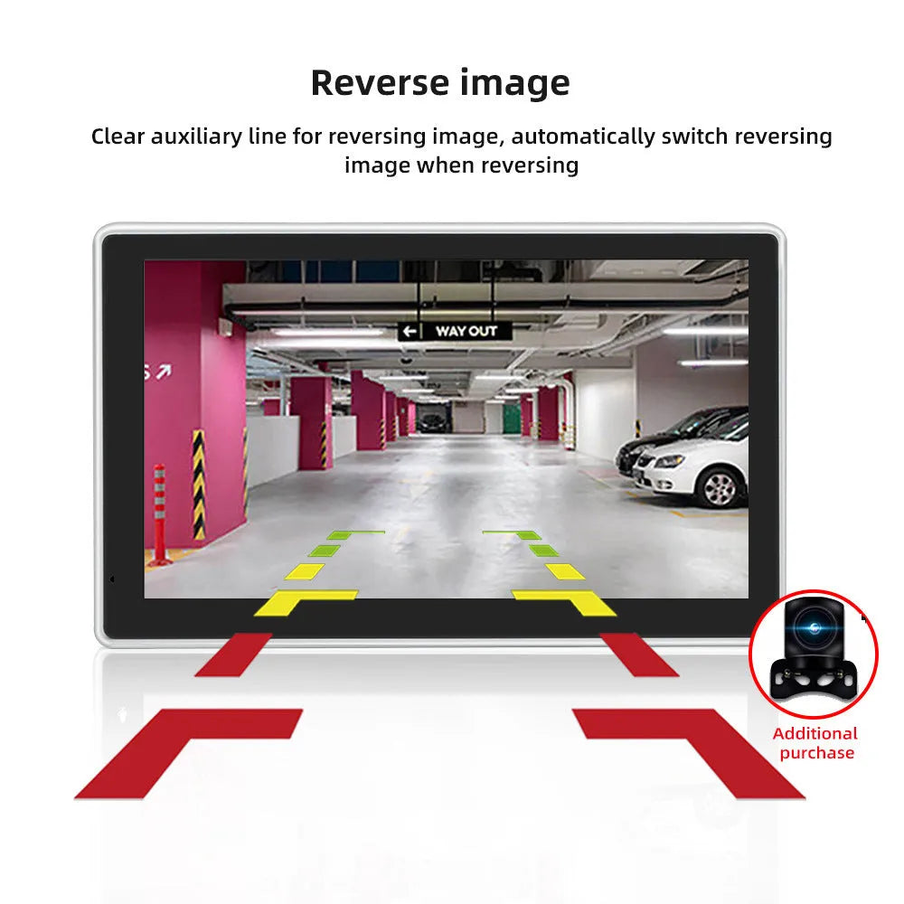 7-inch wireless carplay projection camera with 170° wide angle lens and touch screen on car dashboard