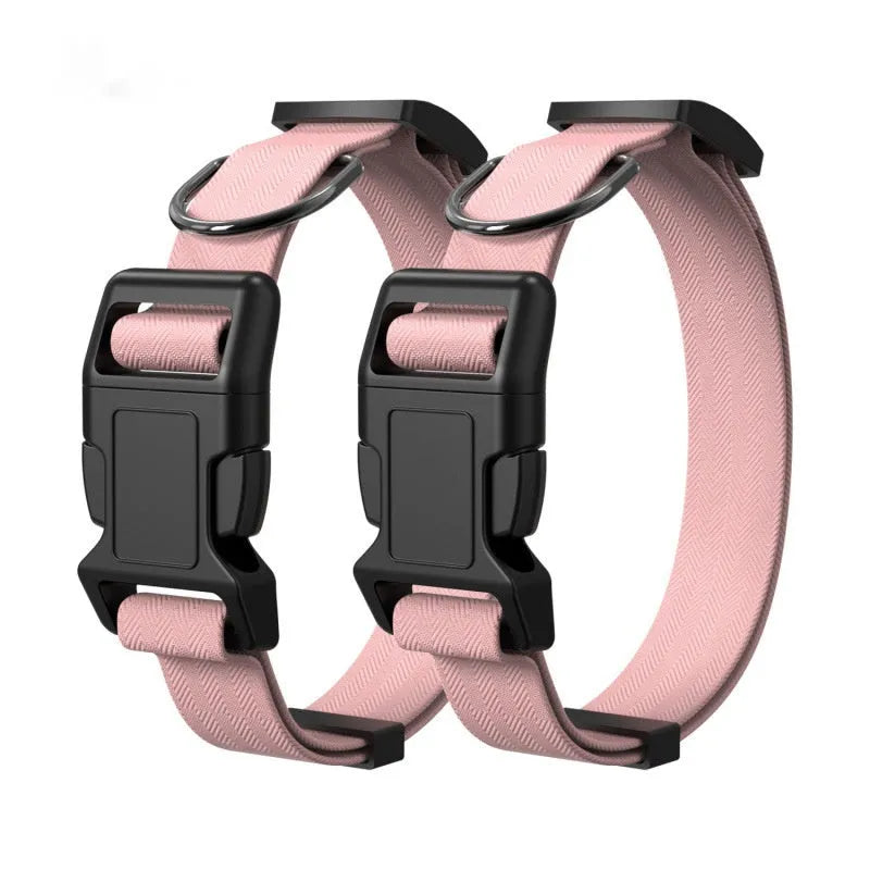 Nylon dog and cat collar in black, blue, pink, red, and yellow with S to XL sizes buy one get two