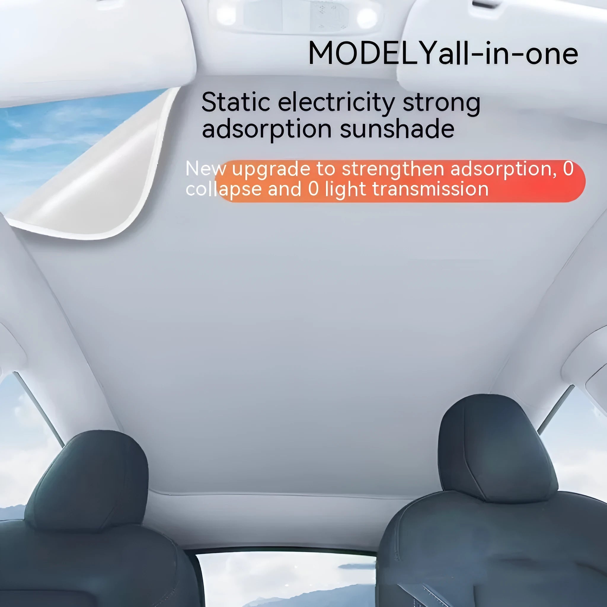 Silicone electrostatic adsorption car sunshade with plaid pattern in black or original car colour