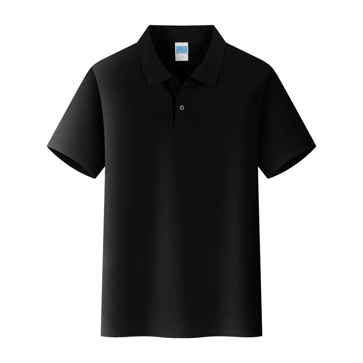 Short-sleeved cotton advertising shirt in a straight fit, shown in multiple colour options.