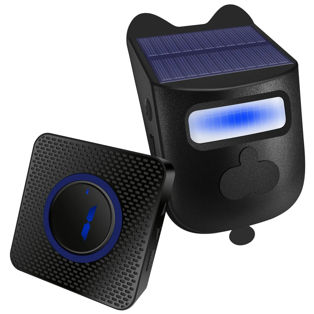 Solar wireless motion sensor alarm with digital display for outdoor driveway detection
