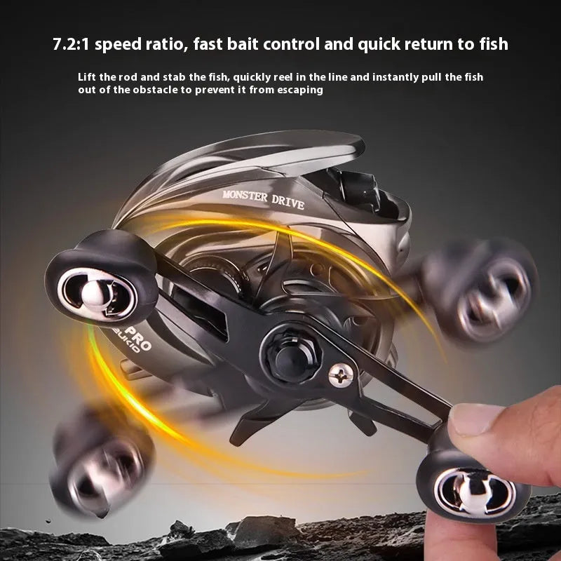 Micro droplet water drop fishing reel with dual brake system and 8kg braking force