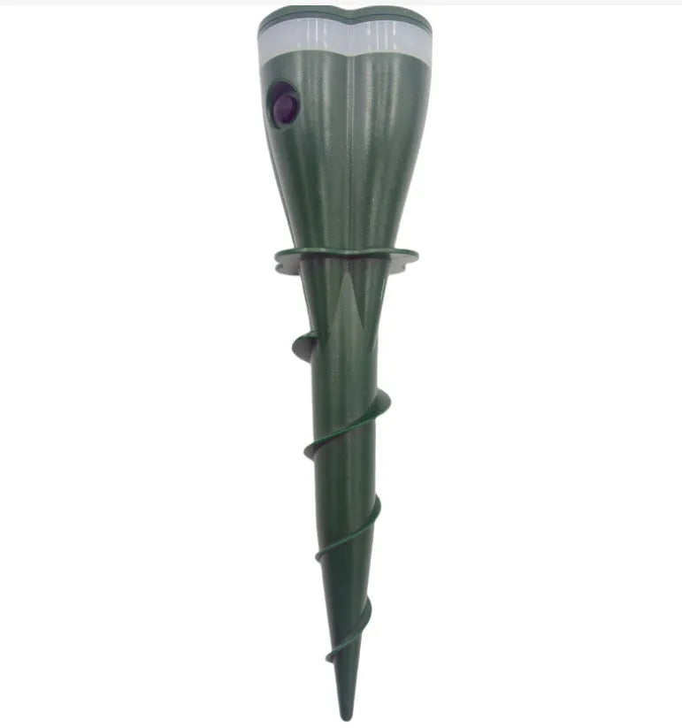 Solar powered ultrasonic cat repeller in flower shape for garden use
