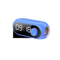 Portable mini clock radio speaker with extra bass in S8 Black, White and Blue colour options