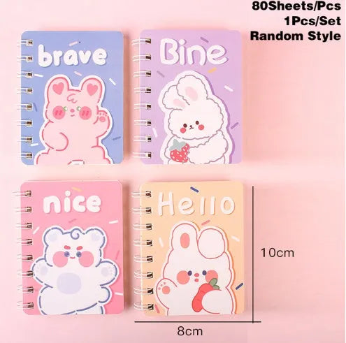 105x80mm cloth cover coil notebook with screw binding showing random colour design options