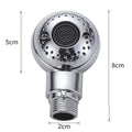 Silver handheld pet shower head with non-pressurised gentle spray for baby and pet baths