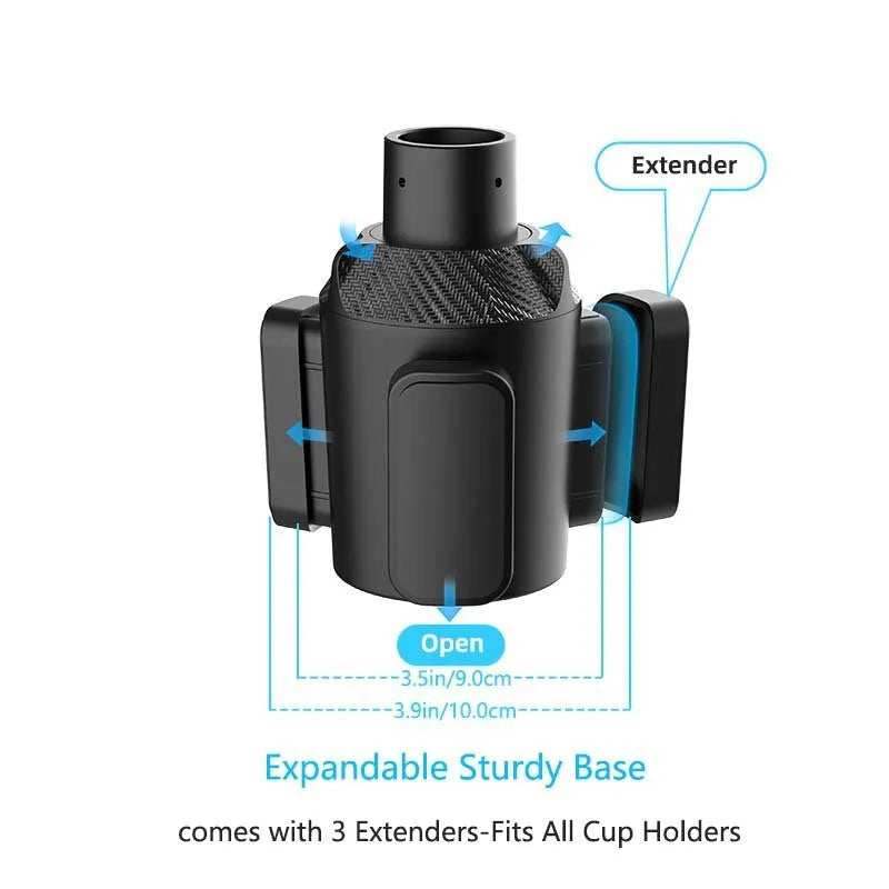 B14 straight ABS car cup bracket with widened pad holding a water bottle for 7.5-14 cm diameter