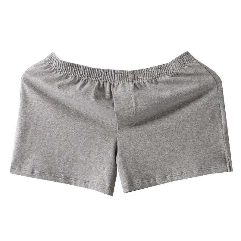 Plus size men's cotton loose boxer in black with mid-waist design on plain background