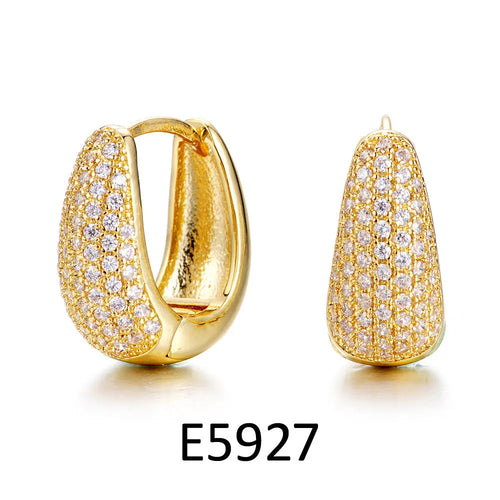 Brass gold plated heart-shaped ear clip earrings with gang drill decorative elements in electroplated colours