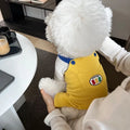 Blue polyester overalls for a dog or cat, casual style for spring and autumn