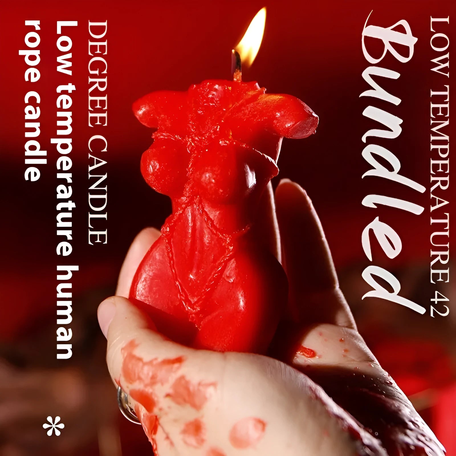 Soy wax low-temperature massage candle in rose red, spring pink, and lilac purple colour options.