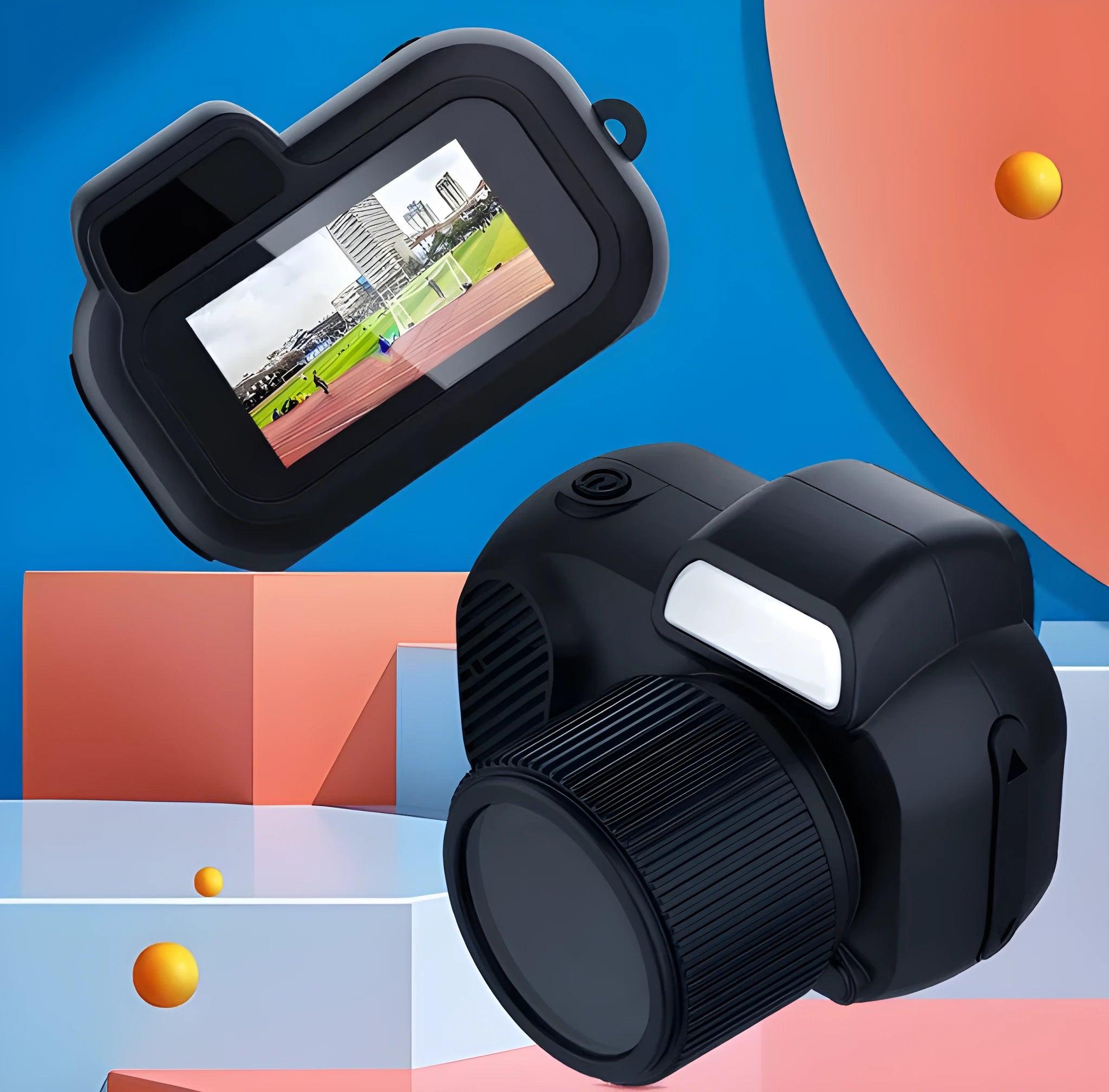 Black Y3000 HD outdoor sports camera with 0.96-inch display screen on compact ABS body