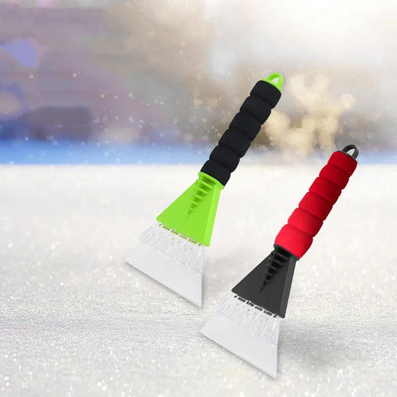 Compact ABS plastic snow shovel in green for vehicle use, 25.4 cm length