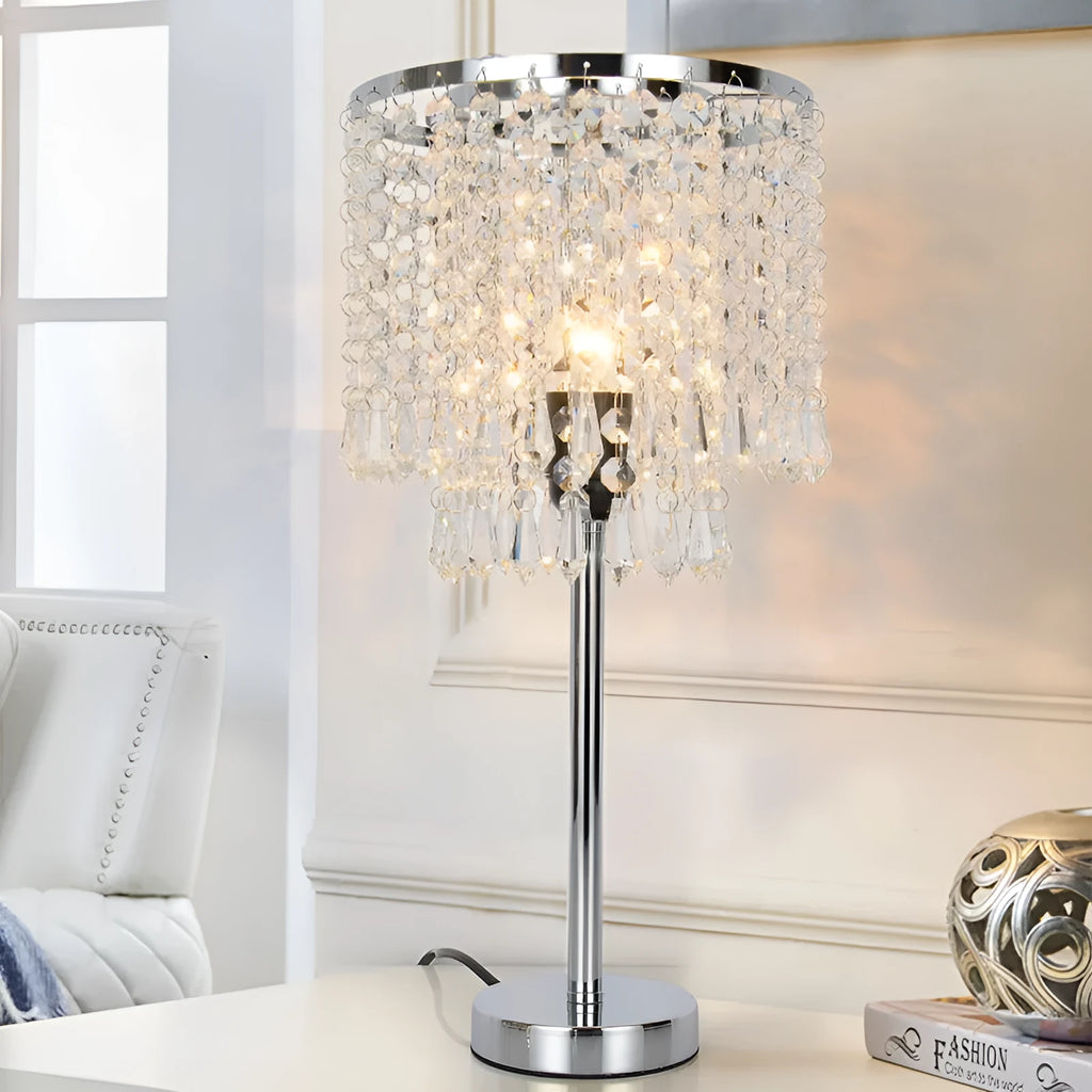 Rechargeable crystal table lamp 20x42cm modern simplicity style bedside lighting