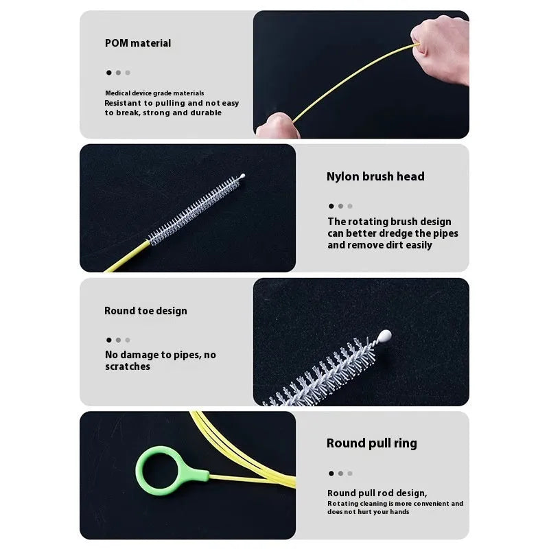 Yellow plastic car wash brush drainage tool for skylight and door drain holes 2.3 metres