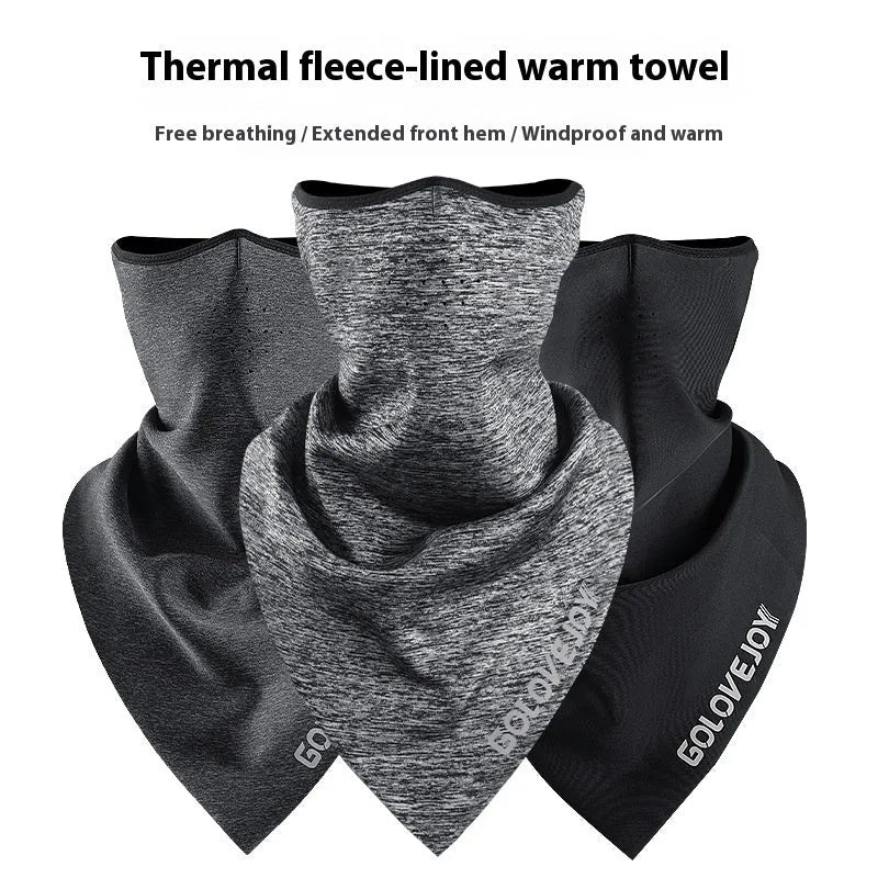 Winter cycling mask in TJ15 dark gray made from spandex Lycra with polar fleece