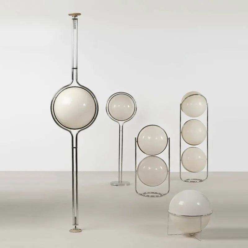 Modern minimalist floor lamp with double head white cover D40cm x H80cm for living room