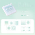 70x70mm paper brick notepad with gradient cover alongside sticky notes, post-its, and stickers.