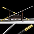 Handmade integral tang sword 95cm manganese steel blade unsharpened black catana display piece