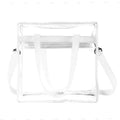 Women's transparent PVC messenger bag with crossbody strap in multiple colour options