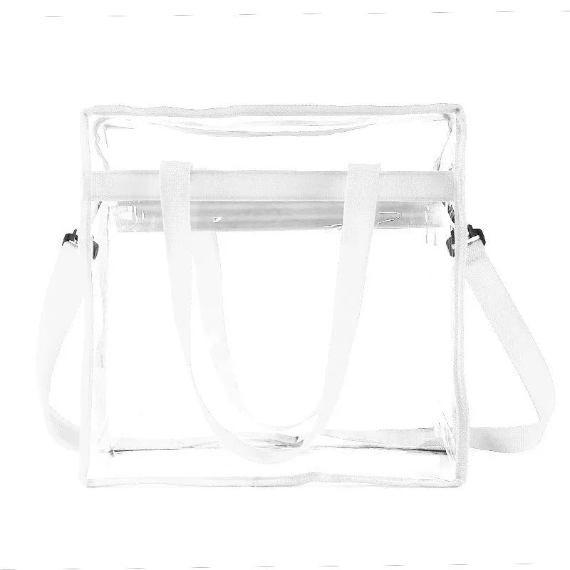 Women's transparent PVC messenger bag with crossbody strap in multiple colour options