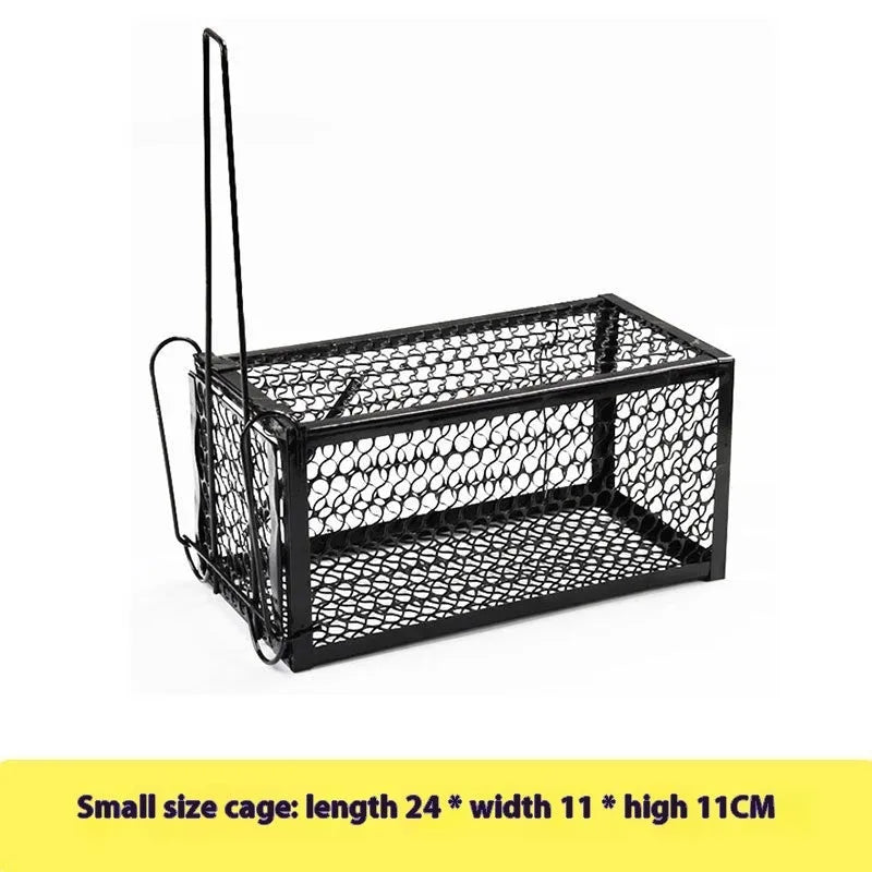 Automatic cage-style mouse trap for indoor use.
