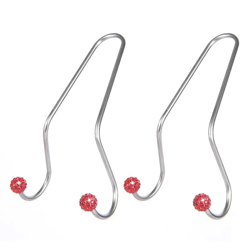 Stainless steel car seat hook with diamond rhinestone decoration in various colours