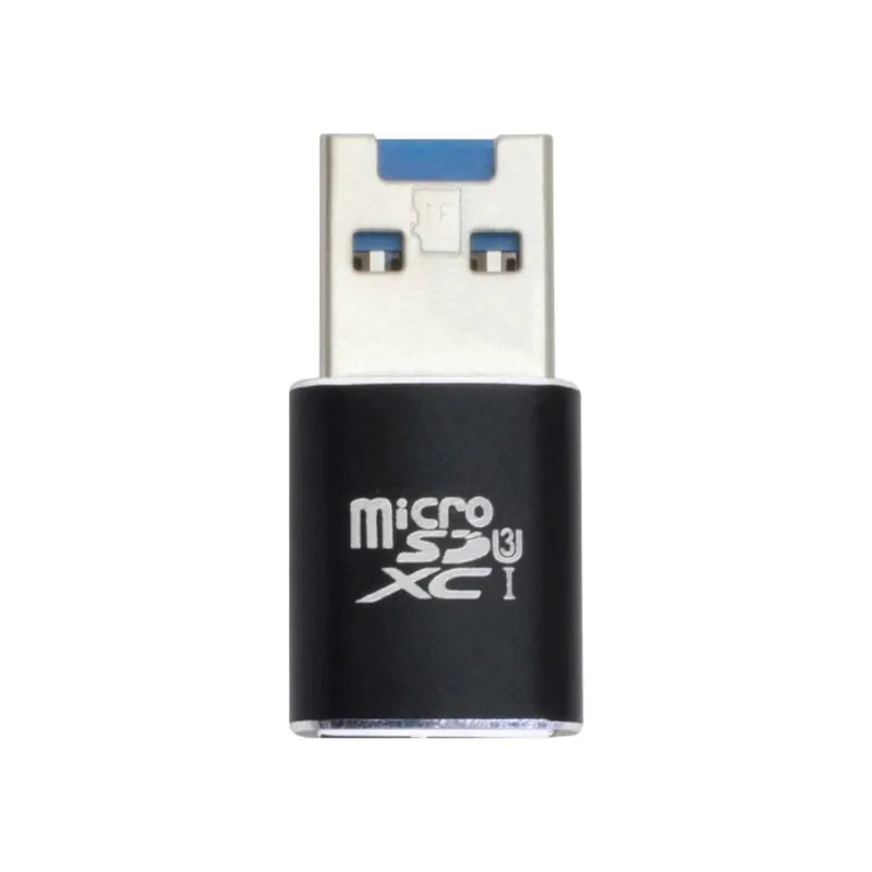 Black USB 3.0 memory card reader for Micro SD and T-Flash cards with ABS construction