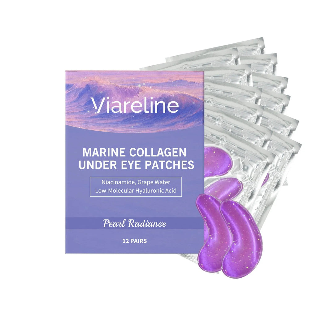 Collagen eye mask pack containing 12 pairs for daily moisturising skincare.