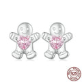 Original Christmas 925 sterling silver stud earrings and ring set in gift box