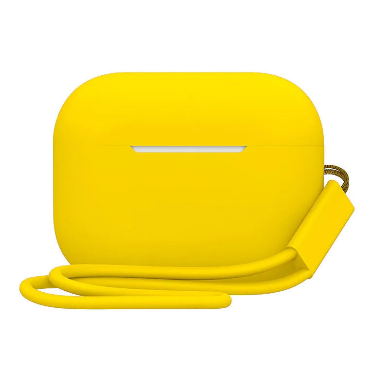 AirPods Pro 2 silicone protective case with attached lanyard in solid colour option