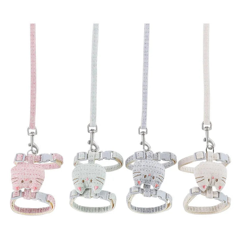 T-shaped cloth cat pulling rope in pink, beige, grey or cyan for cats up to 8kg