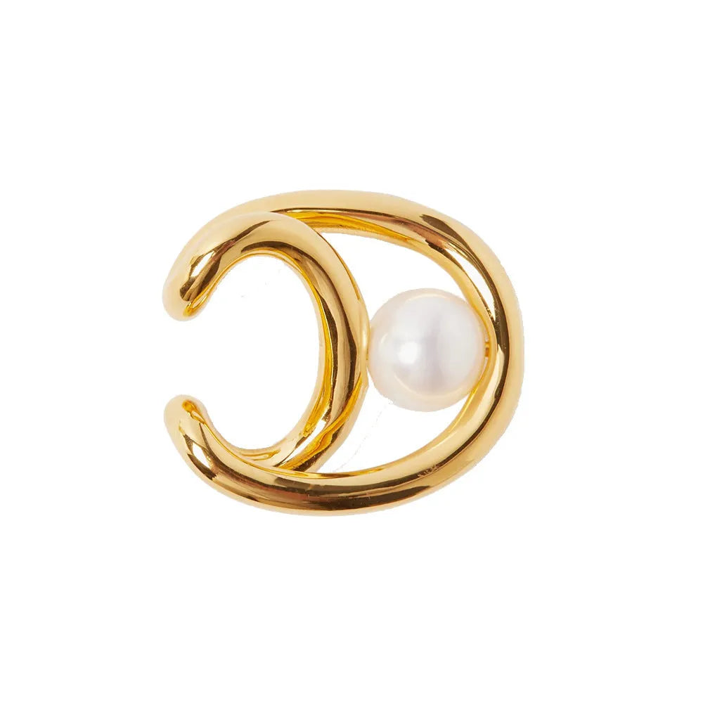 Retro non-piercing brass ear clip with electroplating finish, gold single colour option