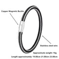 Men's titanium steel geometric wire bracelet with a magnetic clasp in a boyfriend style.