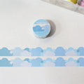 Japanese washi tape roll with star and cloud decorative border patterns measuring 24mm wide