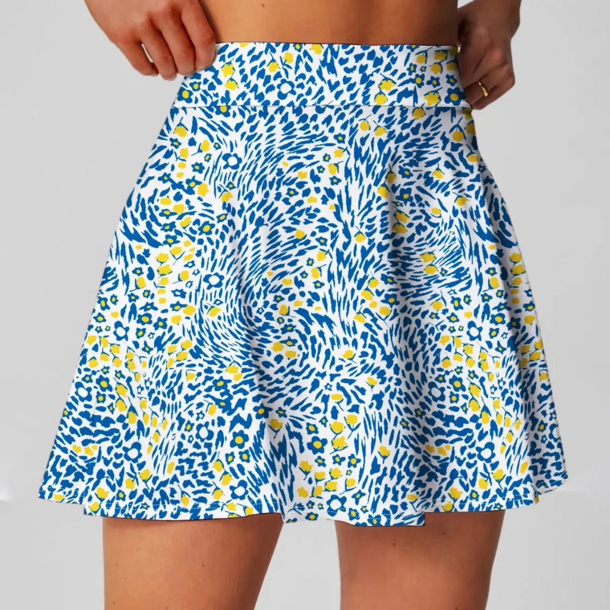 Women's high waist half-length sports skirt in breathable fabric for golf tennis badminton
