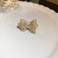 Real gold electroplated zircon bow ring for women in gold colour, 12# size