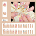 24 detachable nail crystals in double star pattern with glue, Z920 Millennium Double Star