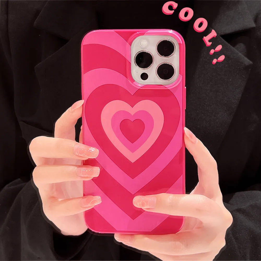 Pink Tianku Anti Falling Love soft TPU phone case for iPhone with stripe and graffiti design