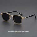 Retro-style square frame sunglasses with metal and plastic construction in a two-tone colour option.